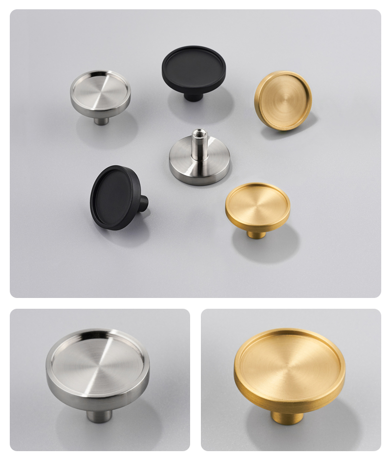 Contemporary Brass Simple Modern Design Furniture Knob Cabinet Pull