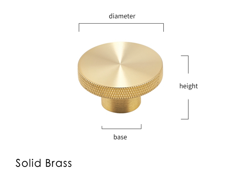 Contemporary Knurle Brass Simple Modern Design Furniture Knob Cabinet Pull