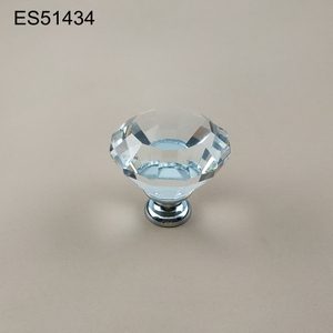 High quality luxury Diamond Shape K9 Crystal Aluminium base Furniture knob Cabinet Pull 