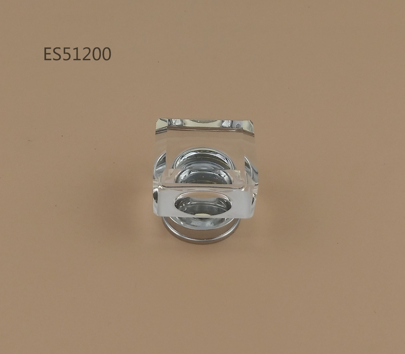 Luxury Square Shape K9 Crystal transparency Zamak base Furniture knob Cabinet Pull 