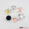 K9 Crystal Glass Diamond shape Transparency Color Zamak Base Furniture Knob Cabinet Pull 