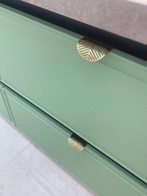 Luxury leaf design Brass Furniture knob Cabinet Pull