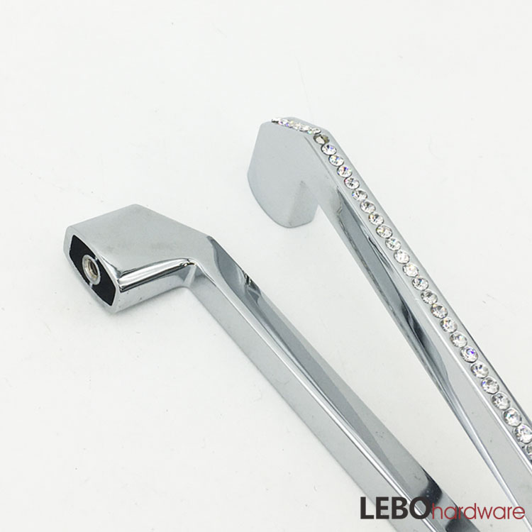 High quality Luxury K9 Crystal Zamak cabinet pulls furniture handle 