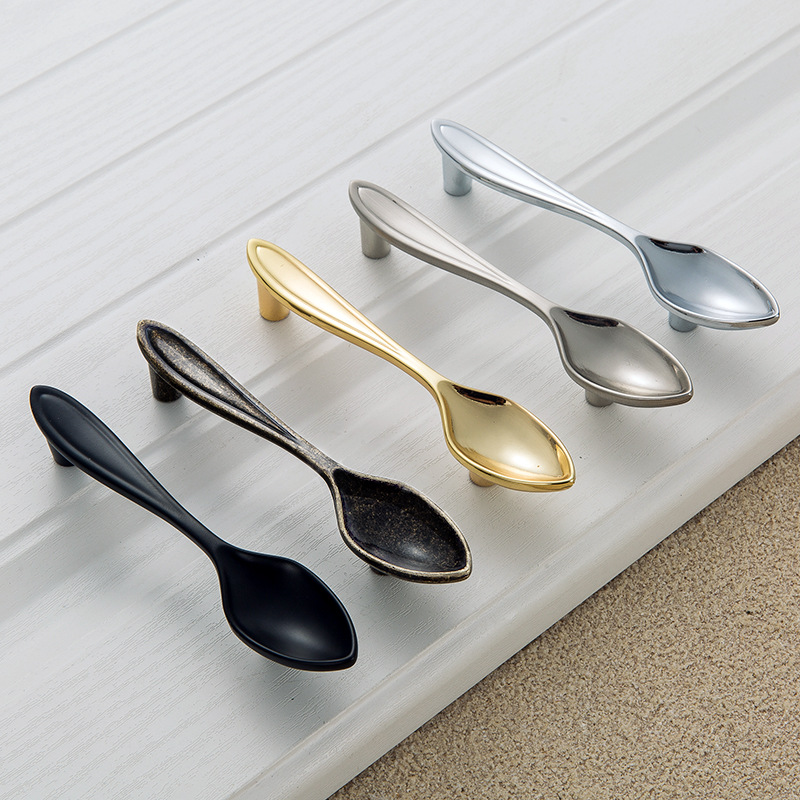 Spoon Fork shape Zamak kitchen drawer dresser cupboard cabinet pulls furniture handle in 2022