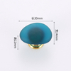 Decorated Crystal Glass Colored Aluminium Base Furniture Knob Cabinet Pull