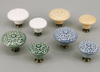 Retro style flower shaped Ceramic porcelain Furniture knob Cabinet Pull 