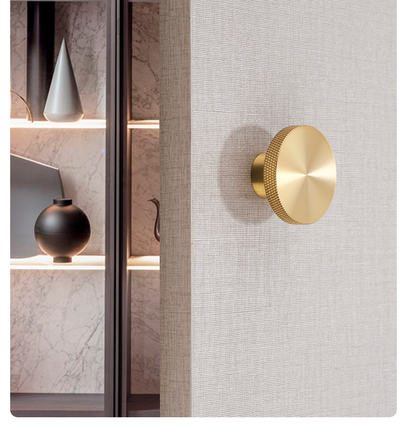 Contemporary Knurle Brass Simple Modern Design Furniture Knob Cabinet Pull