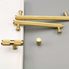 Luxury Knurled Brass simple modern design Furniture knob Cabinet Pull in 2022