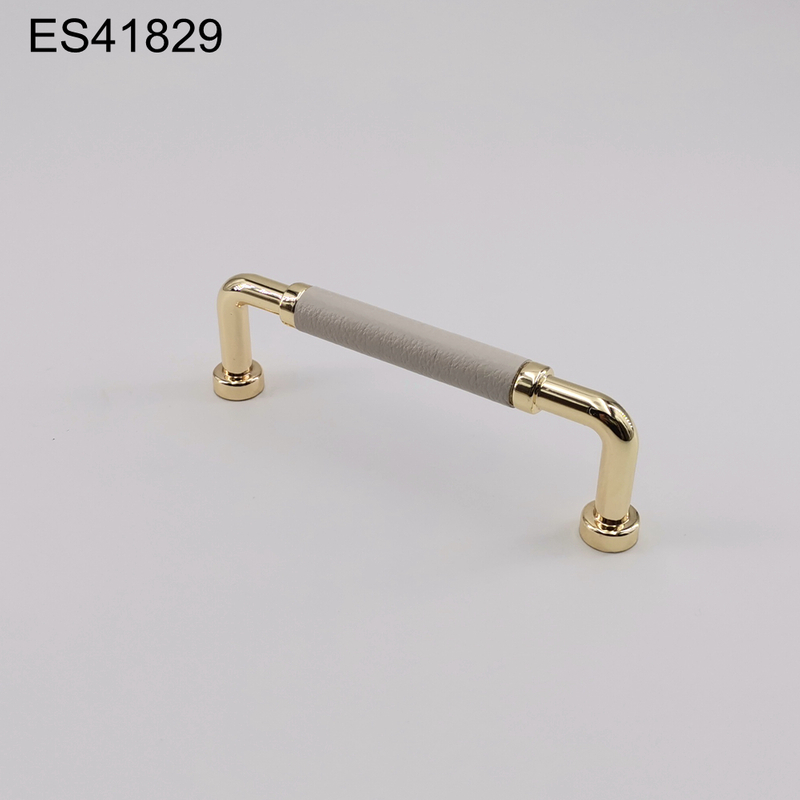 Luxury Retro style with leather Combination fashion design Zamak cabinet pulls furniture handle in 2022 