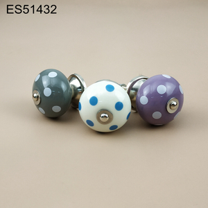 Dots printing ball shape Ceramic Porcelain Cabinet Pulls Door Drawer Dresser Furniture Knob 