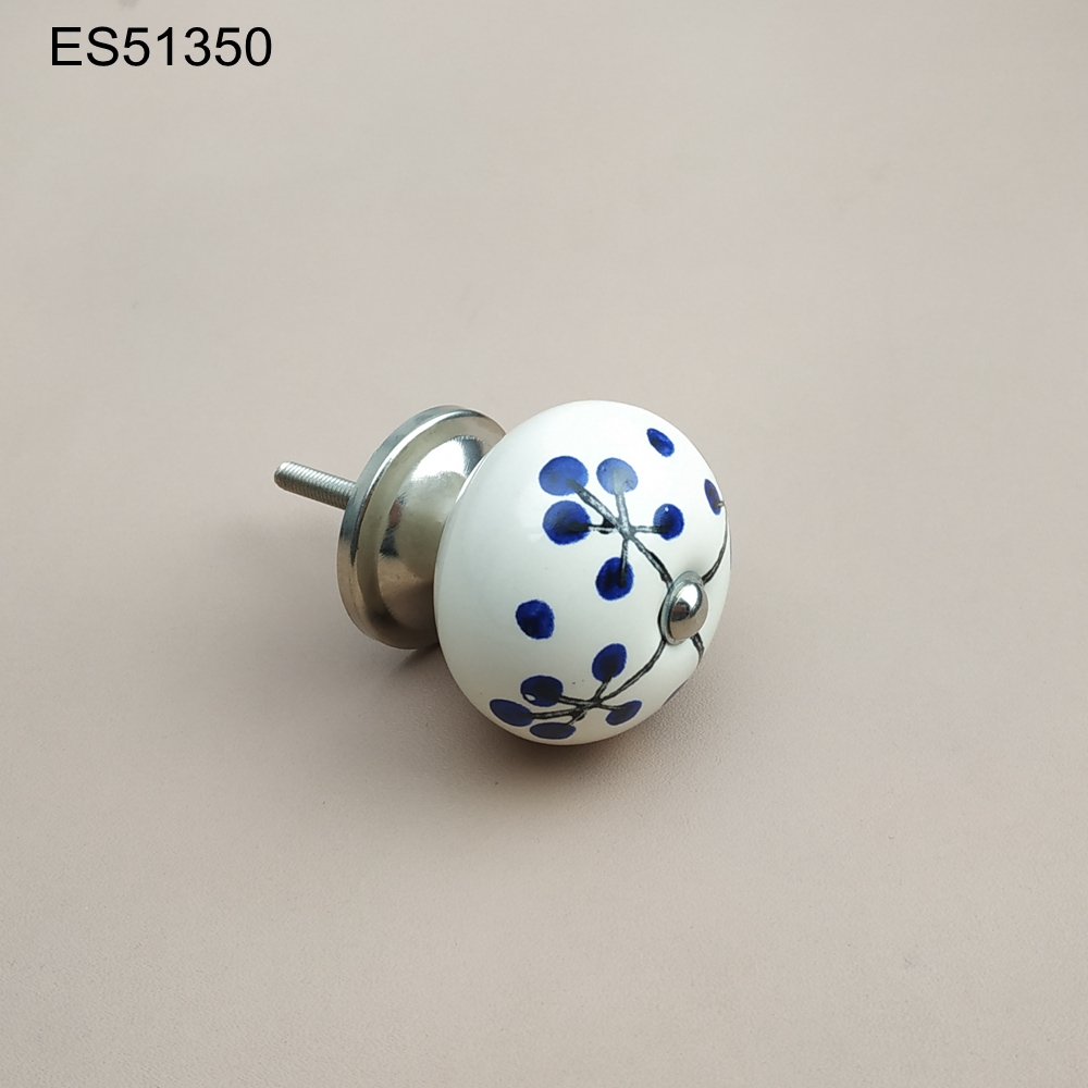 Floral printing ball shape Ceramic Porcelain Cabinet Pulls Door Drawer Dresser Furniture Knob 