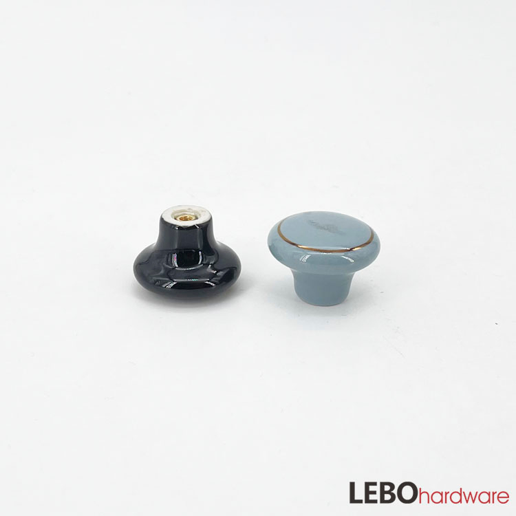  Ceramic Porcelain Solid Color with gold line Cabinet Pulls Door Drawer Dresser Furniture knob 