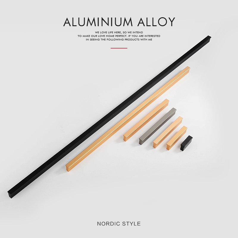 Nordic Style T shape Aluminium Furniture profile Cabinet Pull 