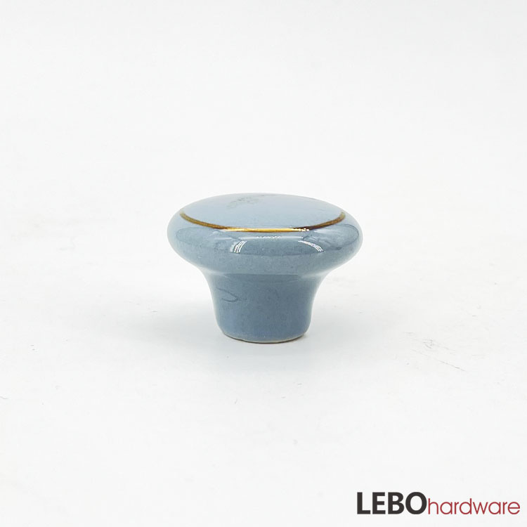  Ceramic Porcelain Solid Color with gold line Cabinet Pulls Door Drawer Dresser Furniture knob 