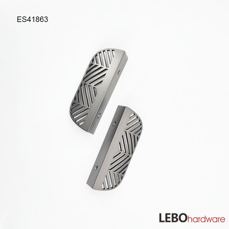 Luxury leaf design Brass Black Zamak cabinet pulls furniture handle knob 