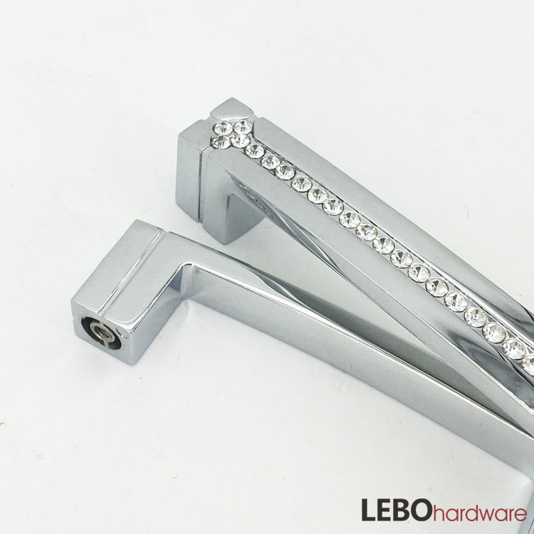 High quality luxury K9 Crystal Zamak cabinet pulls furniture handle 