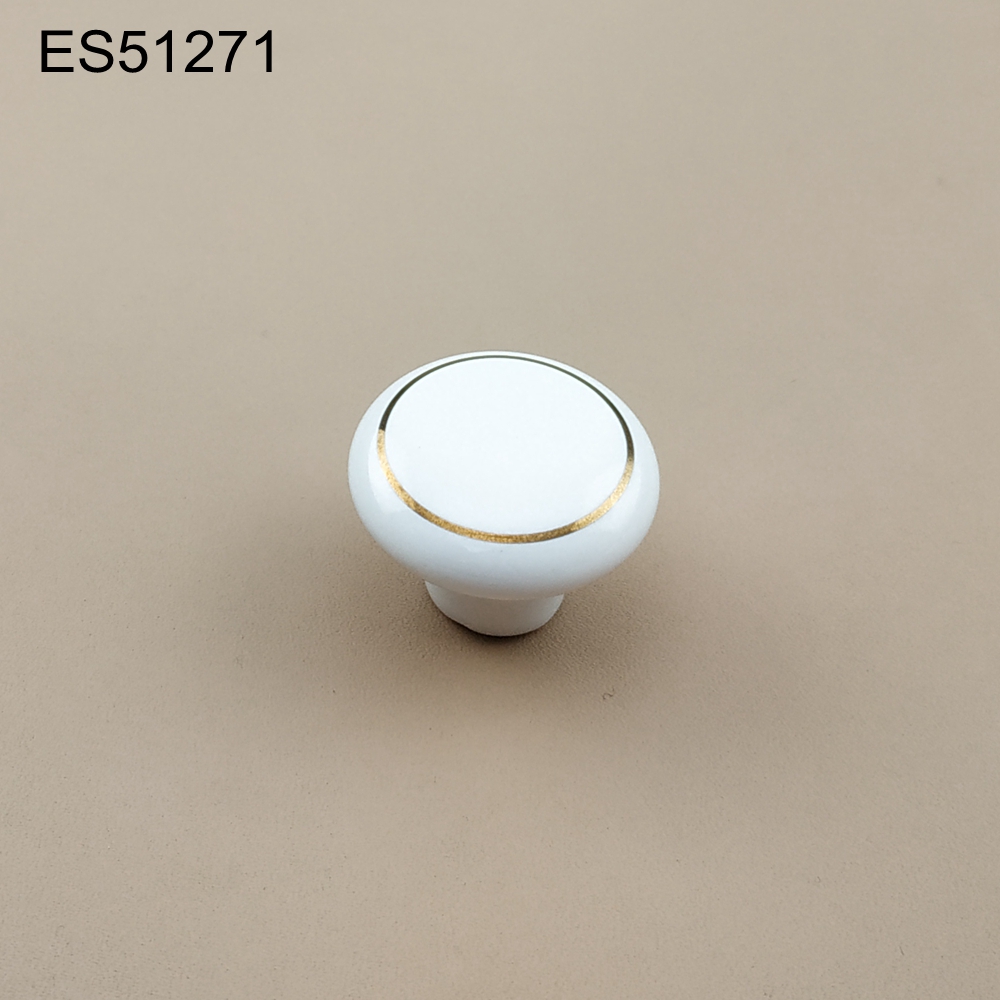  Ceramic Porcelain Solid Color with gold line Cabinet Pulls Door Drawer Dresser Furniture knob 