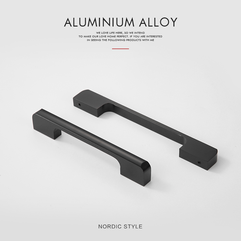 Gold black simple design Aluminium Furniture Handle Cabinet Pull 