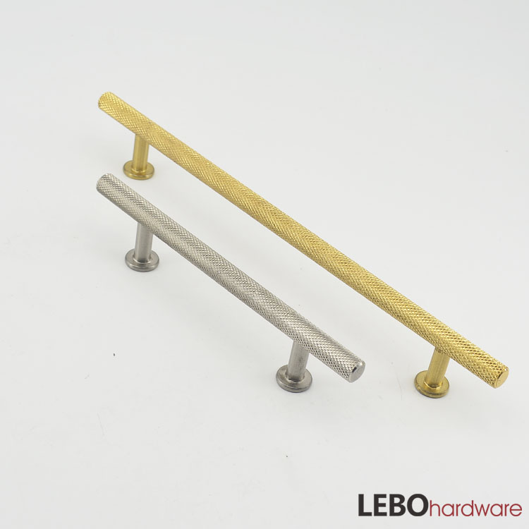 Knurled traditional Iron T bar Cabinet Pulls Furniture Handle 