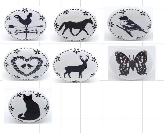 Animal printing Ceramic Porcelain Cabinet Pulls Door Drawer Dresser Furniture knob 