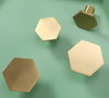 Solid Brass Knobs Shoe Cabinets Knob and Pulls Brushed Gold Hexagon Handles for Dresser Drawer