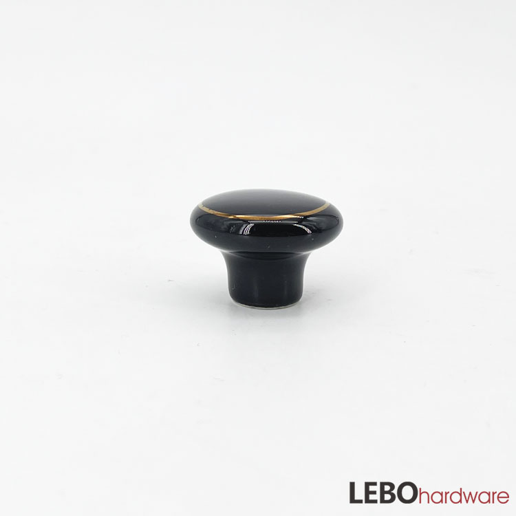  Ceramic Porcelain Solid Color with gold line Cabinet Pulls Door Drawer Dresser Furniture knob 