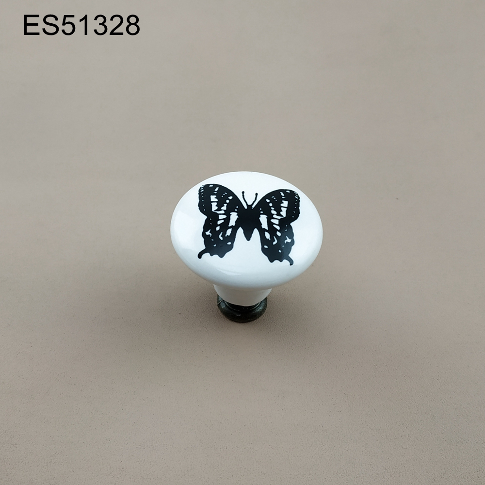 Animal printing Ceramic Porcelain Cabinet Pulls Door Drawer Dresser Furniture knob 
