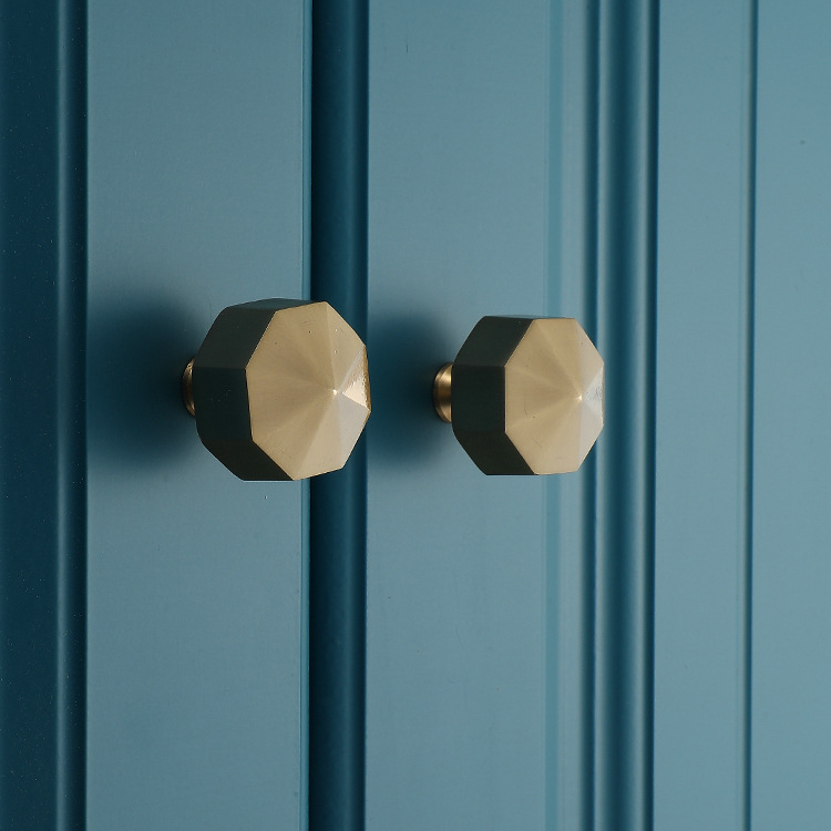 Luxury Brass octagonal design Furniture knob Cabinet Pull