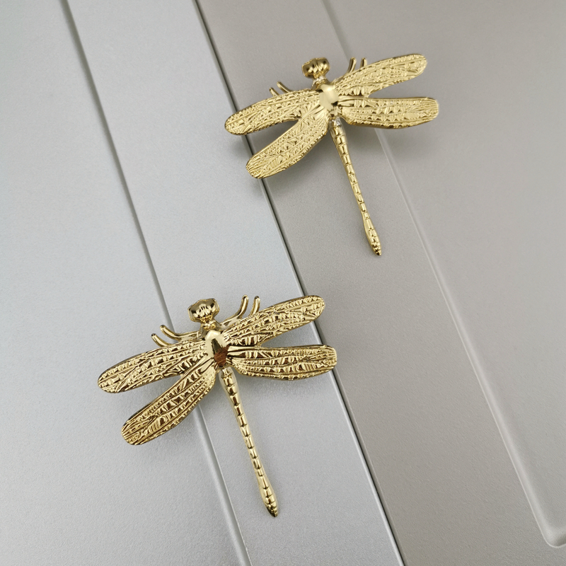 Luxury Brass Dragonfly shape Furniture knob Cabinet Pull in 2022