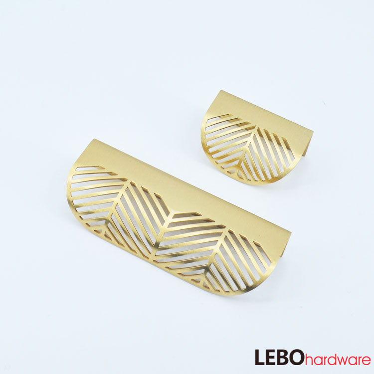 Luxury leaf design Brass Furniture knob Cabinet Pull