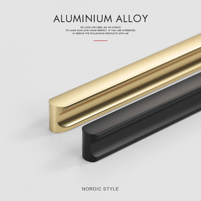 Straight black gold Aluminium profile handle 